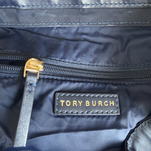 Tory Burch Tilda Medium Navy Blue Nylon Backpack - Picture 8 of 16